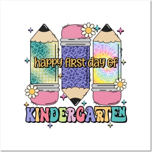 First Day Kindergarten Teacher Leopard Pencil Back to School Posters and Art